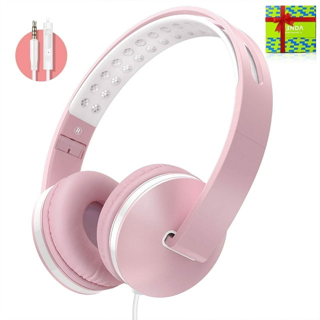 Kids Headphones for School, Seenda Lightweight Foldable On-Ear Headphones with Microphone for Boys Girls, Volume Control
