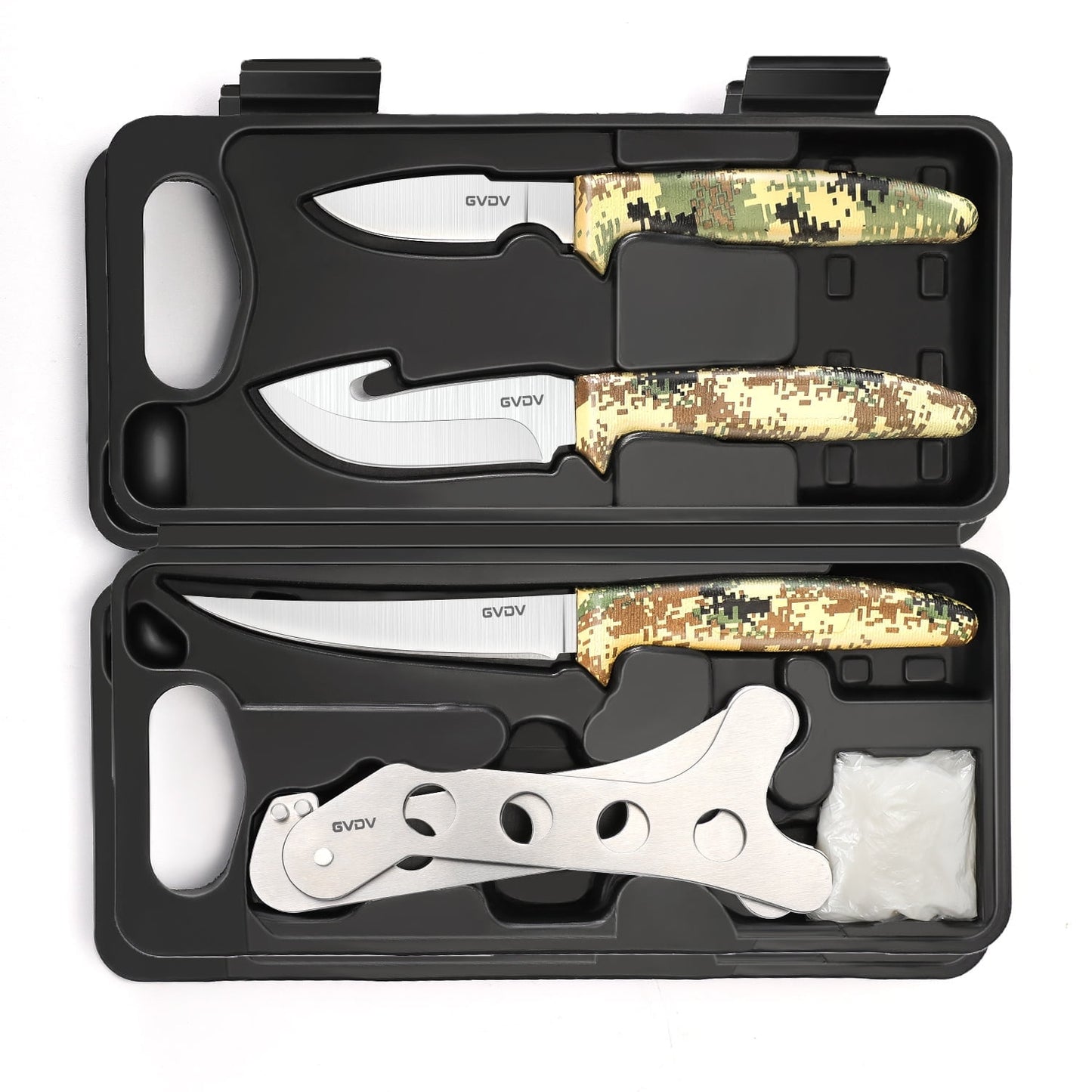 GVDV Hunting Knife Set, Field Dressing Gear Accessories Set for Hunting, Fishing, Camping, 6 Pieces